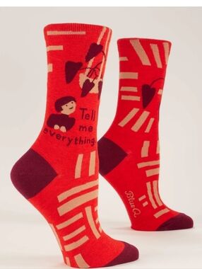 Blue Q Tell Me Everything W-Crew Socks